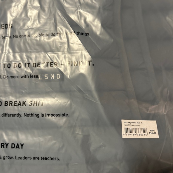 NWT Men's LSKD All Day Puffer Vest Storm/Gray – Large - Picture 6 of 6